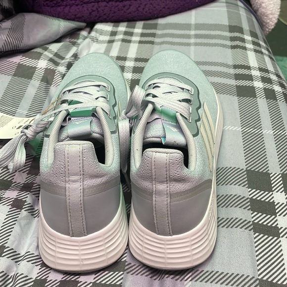 ADIDAS QT RACER SPORT SNEAKERS WOMENS Halo Blue/White/Halo Silver size 10 - Picture 2 of 6